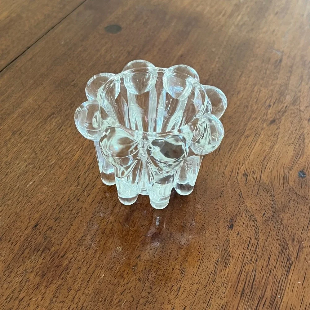 Vintage Midcentury Glass Candle Holder